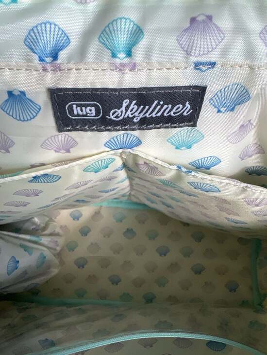 Lug Skyliner Medium Quilted Tote with Trolley Sleeve in Marina Stripes - Picture 7 of 11